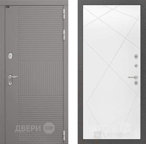 Входная металлическая Дверь Лабиринт (LABIRINT) Формо 24 Белый софт в Электрогорске