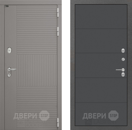 Входная металлическая Дверь Лабиринт (LABIRINT) Формо 13 Графит софт в Электрогорске