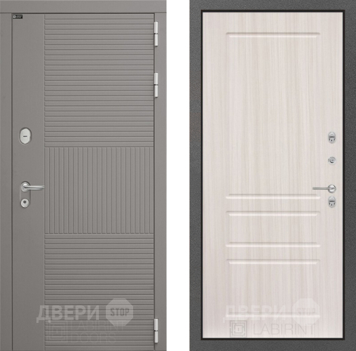 Входная металлическая Дверь Лабиринт (LABIRINT) Формо 03 Сандал белый в Электрогорске