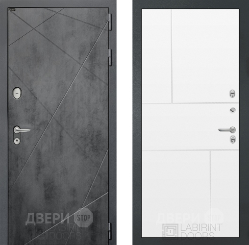 Входная металлическая Дверь Лабиринт (LABIRINT) Лофт 21 Белый софт в Электрогорске