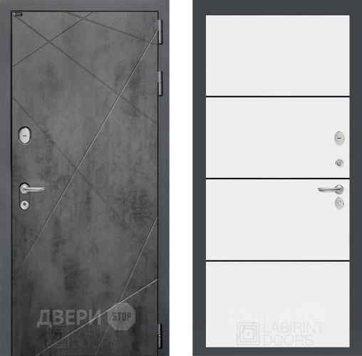 Дверь Лабиринт (LABIRINT) Лофт 25 Белый софт в Электрогорске