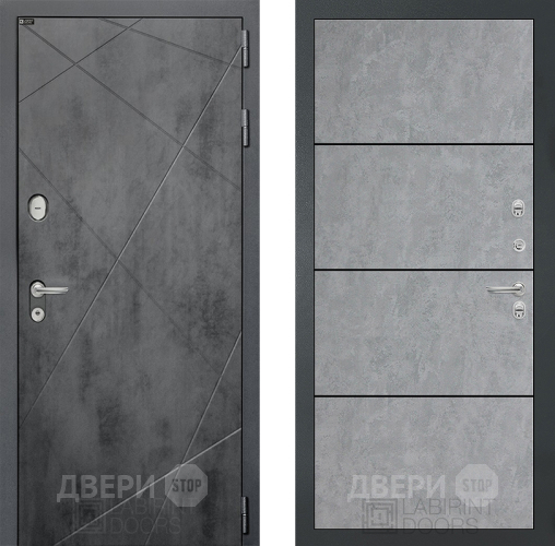 Входная металлическая Дверь Лабиринт (LABIRINT) Лофт 25 Бетон светлый в Электрогорске
