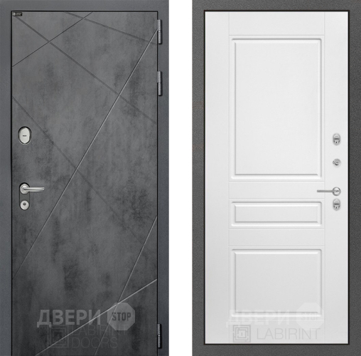Дверь Лабиринт (LABIRINT) Лофт 03 Белый софт в Электрогорске