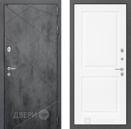 Входная металлическая Дверь Лабиринт (LABIRINT) Лофт 11 Белый софт в Электрогорске