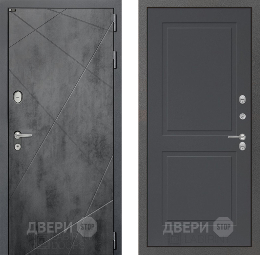 Входная металлическая Дверь Лабиринт (LABIRINT) Лофт 11 Графит софт в Электрогорске