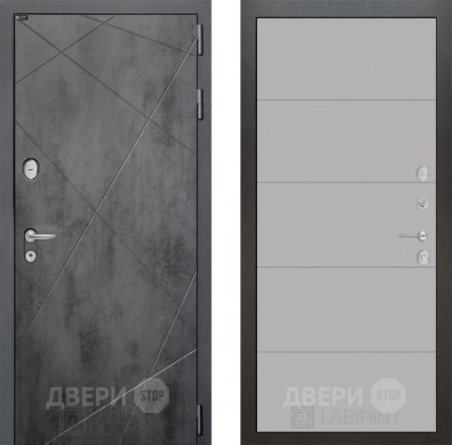 Входная металлическая Дверь Лабиринт (LABIRINT) Лофт 13 Грей софт в Электрогорске