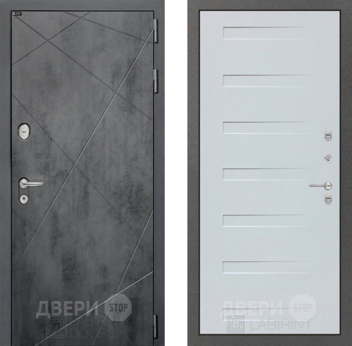 Входная металлическая Дверь Лабиринт (LABIRINT) Лофт 14 Дуб кантри белый горизонтальный в Электрогорске