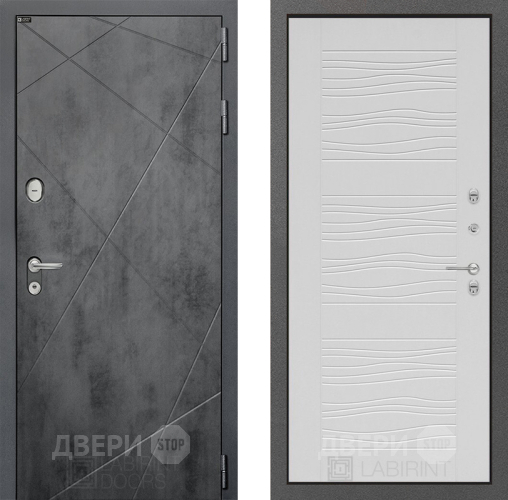 Входная металлическая Дверь Лабиринт (LABIRINT) Лофт 06 Белое дерево в Электрогорске