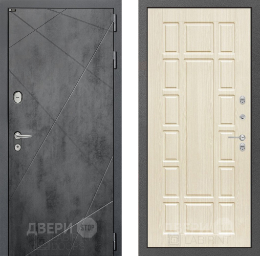 Входная металлическая Дверь Лабиринт (LABIRINT) Лофт 12 Беленый дуб в Электрогорске