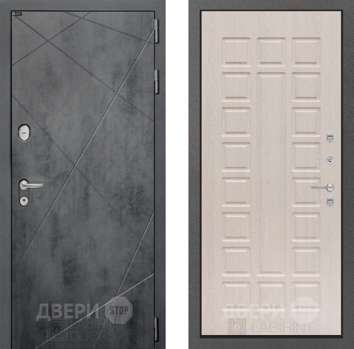 Входная металлическая Дверь Лабиринт (LABIRINT) Лофт 04 Беленый дуб в Электрогорске