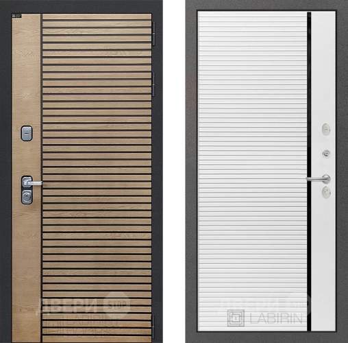 Входная металлическая Дверь Лабиринт (LABIRINT) Ritm 22 Белый софт в Электрогорске