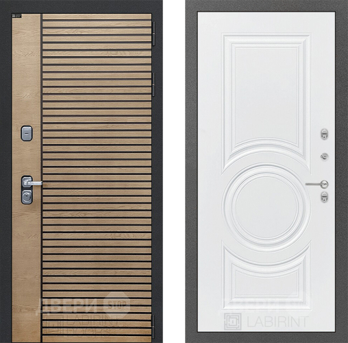 Входная металлическая Дверь Лабиринт (LABIRINT) Ritm 23 Белый софт в Электрогорске