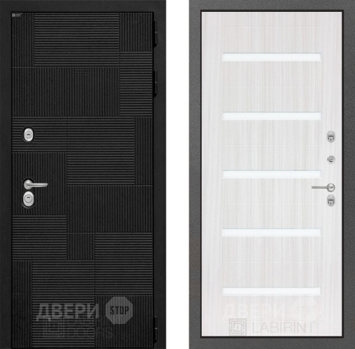 Входная металлическая Дверь Лабиринт (LABIRINT) Pazl 01 Сандал белый в Электрогорске