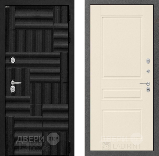 Входная металлическая Дверь Лабиринт (LABIRINT) Pazl 03 Крем софт в Электрогорске