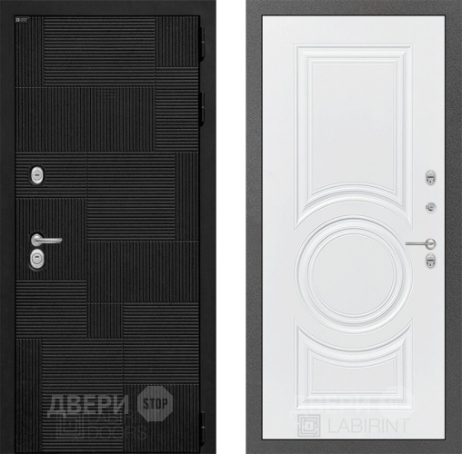 Входная металлическая Дверь Лабиринт (LABIRINT) Pazl 23 Белый софт в Электрогорске