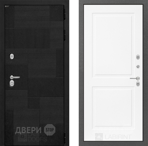 Входная металлическая Дверь Лабиринт (LABIRINT) Pazl 11 Белый софт в Электрогорске