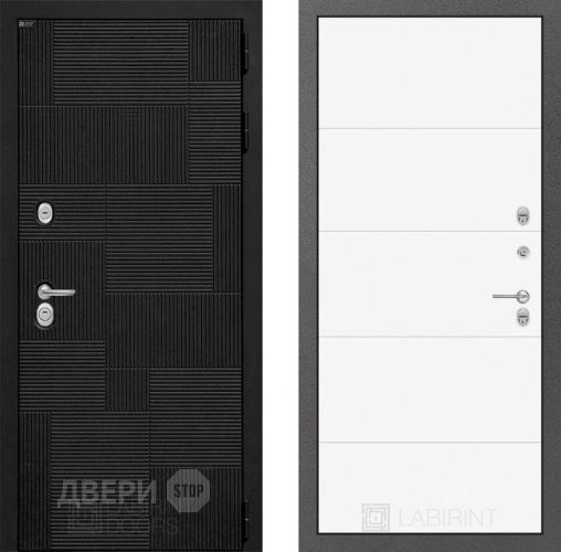 Входная металлическая Дверь Лабиринт (LABIRINT) Pazl 13 Белый софт в Электрогорске