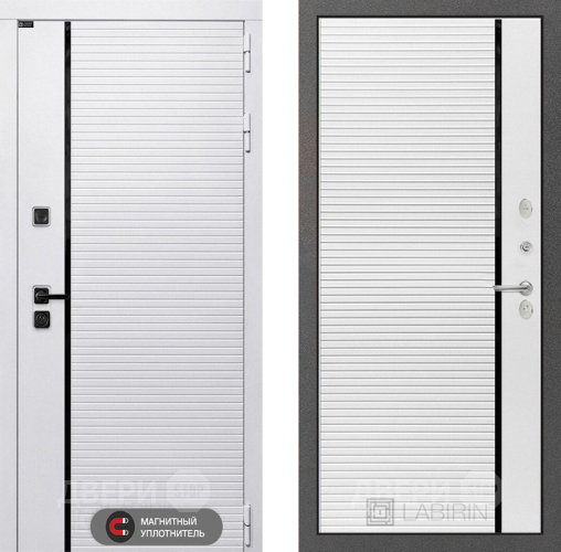 Входная металлическая Дверь Лабиринт (LABIRINT) Royal 22 Белый софт в Электрогорске
