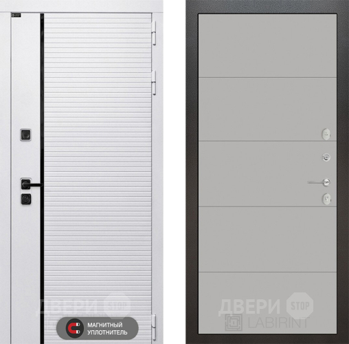 Входная металлическая Дверь Лабиринт (LABIRINT) Royal 13 Грей софт в Электрогорске