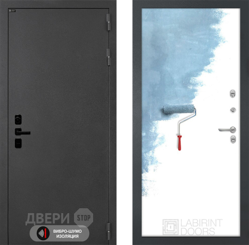 Входная металлическая Дверь Лабиринт (LABIRINT) Acustic 28 Под покраску в Электрогорске