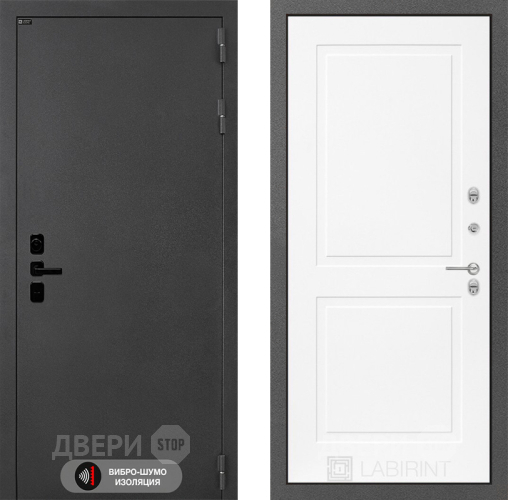 Входная металлическая Дверь Лабиринт (LABIRINT) Acustic 11 Белый софт в Электрогорске