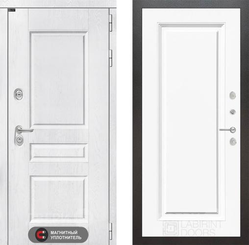 Входная металлическая Дверь Лабиринт (LABIRINT) Versal 27 Белый (RAL-9003) в Электрогорске