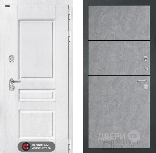 Входная металлическая Дверь Лабиринт (LABIRINT) Versal 25 Бетон светлый в Электрогорске