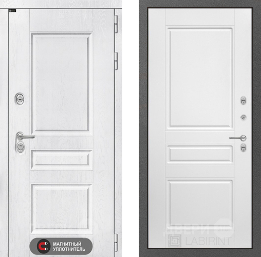 Входная металлическая Дверь Лабиринт (LABIRINT) Versal 03 Белый софт в Электрогорске