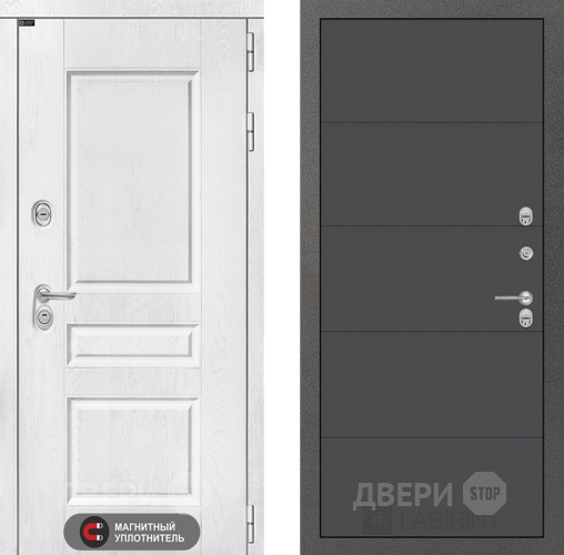 Входная металлическая Дверь Лабиринт (LABIRINT) Versal 13 Графит софт в Электрогорске