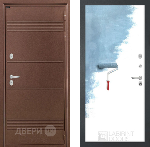 Входная металлическая Дверь Лабиринт (LABIRINT) Термо Лайт 28 Под покраску в Электрогорске