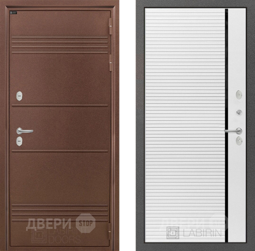 Входная металлическая Дверь Лабиринт (LABIRINT) Термо Лайт 22 Белый софт в Электрогорске