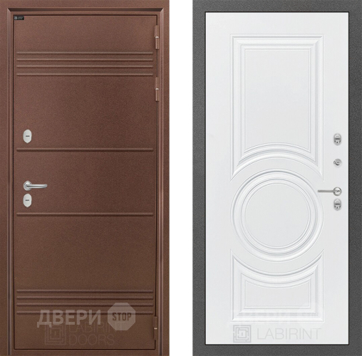 Входная металлическая Дверь Лабиринт (LABIRINT) Термо Лайт 23 Белый софт в Электрогорске