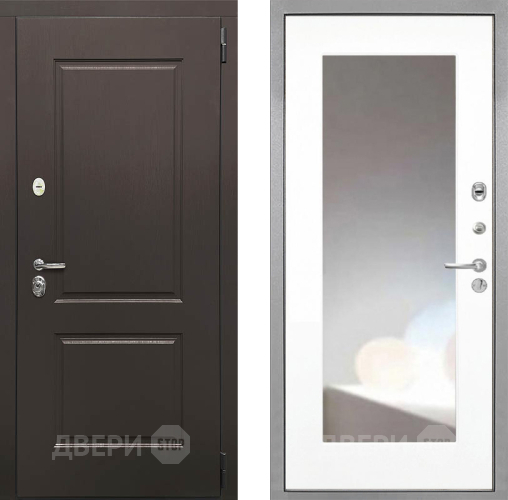 Входная металлическая Дверь Интекрон (INTECRON) Кампо ФЛЗ-120-М Зеркало Белый матовый в Электрогорске