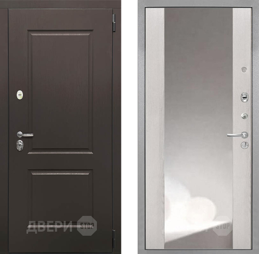 Входная металлическая Дверь Интекрон (INTECRON) Кампо ФЛЗ-516 Зеркало Сосна белая в Электрогорске