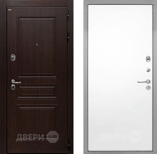 Входная металлическая Дверь Интекрон (INTECRON) Брайтон Тиковое Дерево Гладкая Силк Сноу в Электрогорске