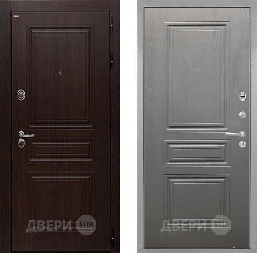 Входная металлическая Дверь Интекрон (INTECRON) Брайтон Тиковое Дерево ФЛ-243 Графит вуд дуб в Электрогорске