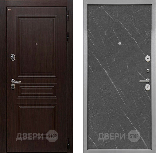 Дверь Интекрон (INTECRON) Брайтон Тиковое Дерево Гладкая Гранит лава оникс в Электрогорске