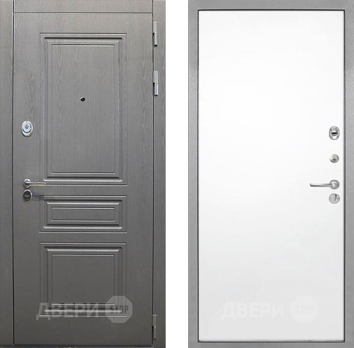 Входная металлическая Дверь Интекрон (INTECRON) Брайтон Графит Гладкая Силк Сноу в Электрогорске