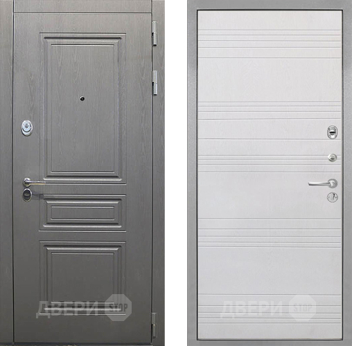 Входная металлическая Дверь Интекрон (INTECRON) Брайтон Графит ФЛ-316 Белый ясень в Электрогорске