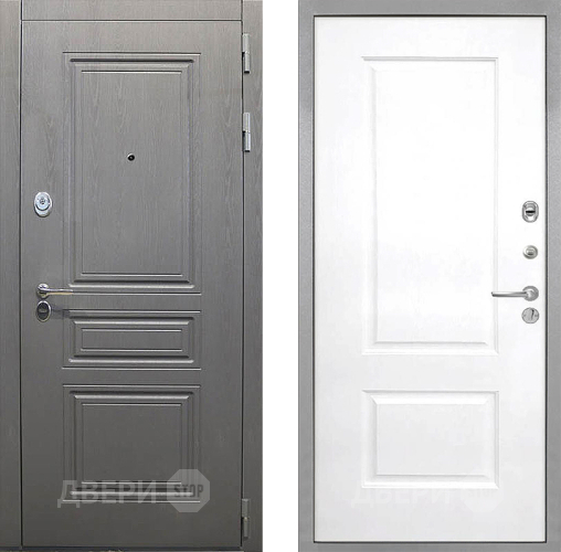 Входная металлическая Дверь Интекрон (INTECRON) Брайтон Графит Альба Роял Вуд белый в Электрогорске