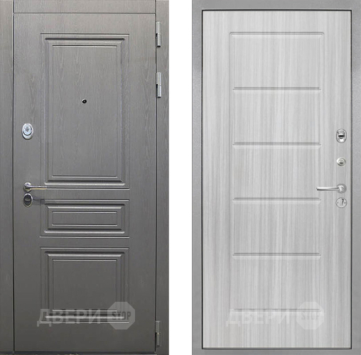 Входная металлическая Дверь Интекрон (INTECRON) Брайтон Графит ФЛ-39 Сандал белый в Электрогорске