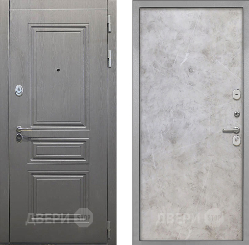 Входная металлическая Дверь Интекрон (INTECRON) Брайтон Графит Гладкая Мрамор светлый в Электрогорске