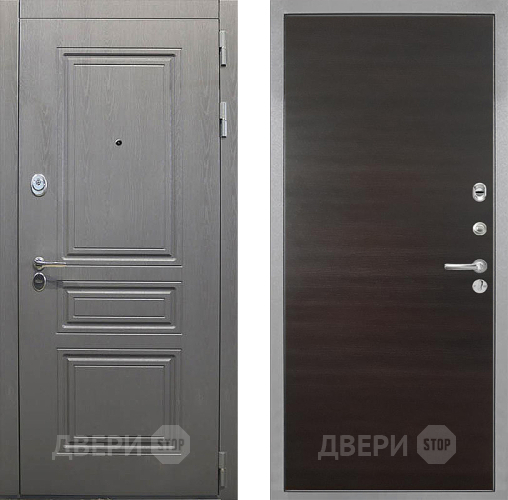 Входная металлическая Дверь Интекрон (INTECRON) Брайтон Графит Гладкая Эковенге поперечный в Электрогорске