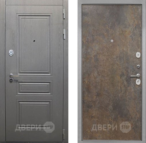 Входная металлическая Дверь Интекрон (INTECRON) Брайтон Графит Гладкая Гранж в Электрогорске