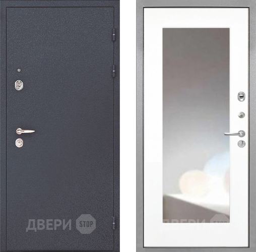 Дверь Интекрон (INTECRON) Колизей ФЛЗ-120-М Зеркало Белый матовый в Электрогорске