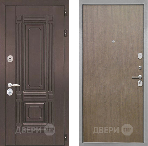Входная металлическая Дверь Интекрон (INTECRON) Италия Гладкая шпон Венге коричневый в Электрогорске
