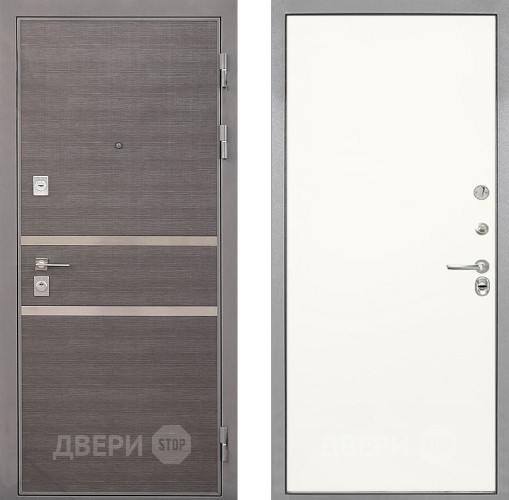 Входная металлическая Дверь Интекрон (INTECRON) Неаполь Гладкая Слоновая кость в Электрогорске