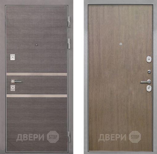 Входная металлическая Дверь Интекрон (INTECRON) Неаполь Гладкая шпон Венге коричневый в Электрогорске