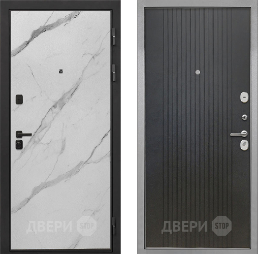 Входная металлическая Дверь Интекрон (INTECRON) Профит Black Мрамор Арктик ФЛ-295 Лофт черный в Электрогорске