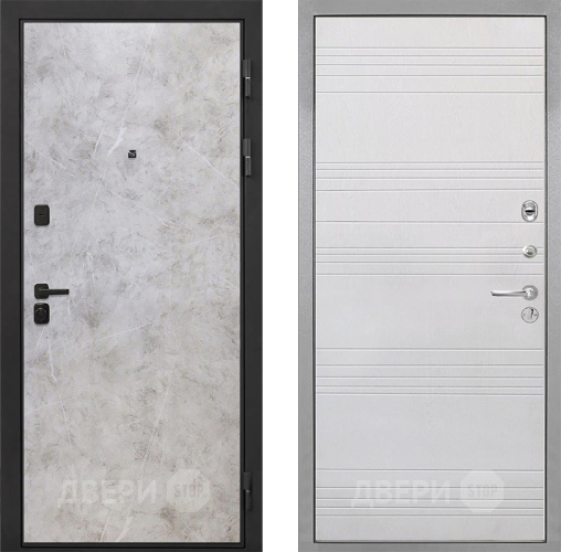 Входная металлическая Дверь Интекрон (INTECRON) Профит Black Мрамор Светлый ФЛ-316 Белый ясень в Электрогорске